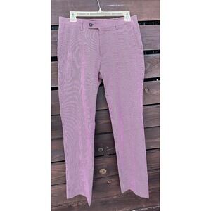 Paisley & Gray Pants Mens Slim Fit Pink/Black Striped Seersucker‎ Preppy *29x32